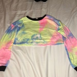 Tie dye LOVE pants & crop top set brand 150 size:9-10 years